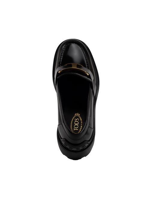 Mocassino in pelle con placca logo TOD'S | XXW08D0EU50 SHAB999